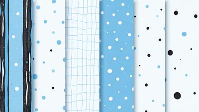 The primary subject of the image is a blue and white striped fabric. The setting is a white background, and the visual style is a patterned fabric. The colors and mood of the image are predominantly blue and white, creating a clean and modern appearance.