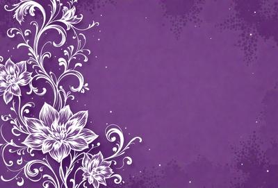 The primary subject of the image is a purple background with a floral pattern. The setting is a purple background with a floral pattern. The visual style is a digital art or illustration. The colors and mood are predominantly purple, creating a calm and serene atmosphere.