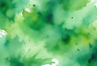 The primary subject of the image is a green, watercolor-style painting of a leafy plant. The setting is a green background, which complements the vibrant green color of the plant. The visual style is a watercolor painting, which gives the image a unique and artistic appearance. The colors and mood of the painting are predominantly green, creating a serene and natural atmosphere.