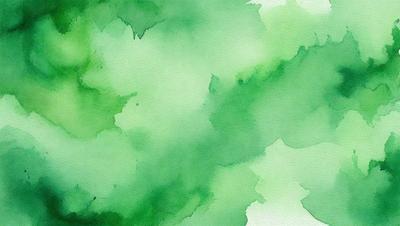 The primary subject of the image is a green leafy plant. The setting is a watercolor painting, which gives the image a vibrant and lively atmosphere. The visual style is a mix of digital art and illustration, creating a unique and artistic representation of the plant. The dominant colors are green, which is prevalent throughout the painting, and there are also some shades of blue and white, which add depth and contrast to the image.