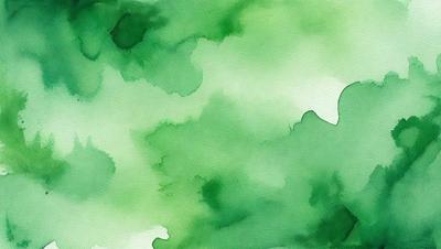 The primary subject of the image is a green leafy plant. The setting is a watercolor painting, which gives the image a vibrant and artistic visual style. The dominant colors are green, with some shades of blue and white, creating a lush and natural atmosphere.