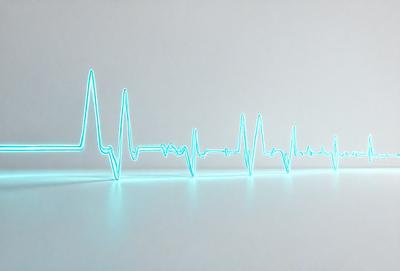 The image features a white background with a row of neon green lines resembling a heartbeat. The lines are arranged in a straight line, creating a visually striking pattern. The primary subject of the image is the heartbeat pattern, which is the main focus and the center of attention. The setting is a white background, which provides a clean and minimalistic environment for the heartbeat pattern to stand out. The visual style of the image is a combination of digital art and illustration, as the lines are created using a