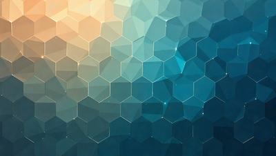 The primary subject of the image is a blue and white geometric pattern, which appears to be a digital art or illustration. The setting is a blue background, and the visual style is a combination of digital art and illustration. The dominant colors are blue and white, creating a calm and soothing atmosphere.