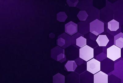 The primary subject of the image is a close-up of a purple and white geometric pattern. The setting is a dark background, which contrasts with the vibrant colors of the pattern. The visual style is a combination of digital art and illustration, creating a unique and eye-catching design. The dominant colors are purple and white, giving the image a modern and sophisticated appearance.