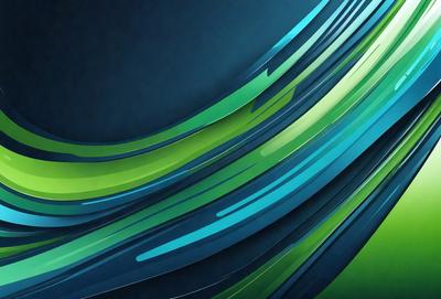 The primary subject of the image is a colorful, abstract design featuring a mix of blue and green hues. The setting is a blue background, which provides a contrasting and complementary color to the design. The visual style of the image is a combination of digital art and illustration, creating a vibrant and dynamic appearance. The overall atmosphere of the image is lively and energetic, with the colors and patterns evoking a sense of movement and dynamism.