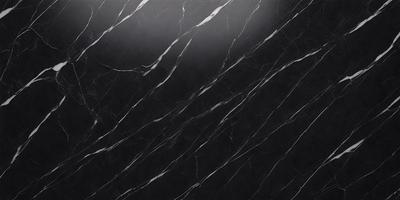 The primary subject of the image is a marble wall with a black background. The setting is a room with a black marble wall, and the visual style is a close-up of the marble wall. The colors and mood of the image are predominantly black and white, giving it a sleek and modern appearance.