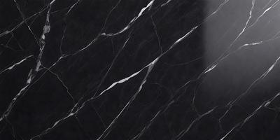 The primary subject of the image is a marble countertop with a black and white pattern. The setting is a kitchen, and the visual style is a close-up of the marble countertop. The colors and mood of the image are predominantly black and white, giving it a classic and elegant appearance.