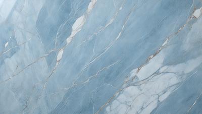 The primary subject of the image is a marble wall with a blue and white color scheme. The setting is a bathroom, and the visual style is a photo. The dominant colors are blue and white, creating a clean and elegant atmosphere.