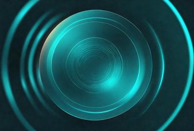 The primary subject of the image is a blue circle with a spiral pattern inside it. The setting is a dark background, which contrasts with the bright blue color of the circle. The visual style appears to be a digital art or illustration, as the circle and spiral pattern are intricately detailed. The colors and mood of the image are predominantly blue, creating a calm and serene atmosphere.