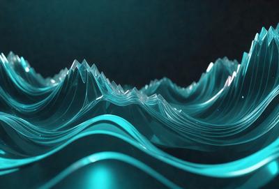 The primary subject of the image is a mountainous landscape, with a series of peaks and valleys. The setting is a dark, blue background, which contrasts with the light blue and white colors of the mountain range. The visual style is a combination of photo and digital art, creating a realistic yet artistic representation of the mountain range. The overall atmosphere is serene and dramatic, with the dark background emphasizing the grandeur of the mountain range.