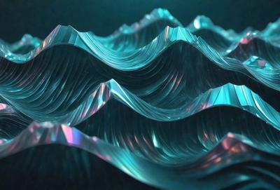 The primary subject of the image is a blue and white wave pattern, which is the main object, scene, or focus of the image. The setting or background is a dark blue surface, which contrasts with the light blue and white wave pattern. The visual style of the image is a digital art or illustration, as it is a computer-generated or digitally created pattern. The dominant colors in the image are blue and white, creating a calm and serene atmosphere.