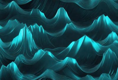 The primary subject of the image is a mountain range, which is depicted in a blue and white color scheme. The setting is a dark blue background, which contrasts with the lighter blue and white colors of the mountain range. The visual style of the image is a combination of digital art and illustration, creating a striking and unique representation of the mountain range. The overall atmosphere of the image is serene and dramatic, with the dark blue background providing a sense of depth and contrast to the vibrant colors of the mountain range.