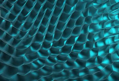 The primary subject of the image is a blue and white patterned surface, which appears to be a textured wall or a piece of artwork. The setting is a room with a blue background, and the visual style is a combination of digital art and illustration. The dominant colors are blue and white, creating a calm and soothing atmosphere.