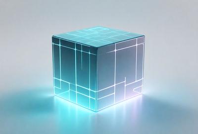 The primary subject of the image is a blue and green cube, which is a three-dimensional object. The cube is placed on a white surface, which serves as the setting or background. The visual style of the image is a combination of photo and digital art, as it appears to be a close-up of the cube with a blue and green color scheme. The colors and mood of the image are vibrant and lively, with the blue and green hues creating a sense of depth and dimension.