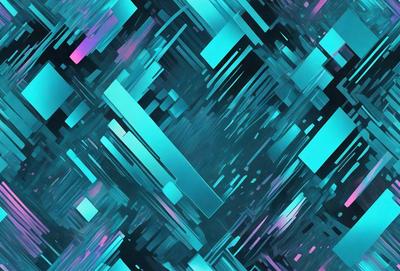The primary subject of the image is a colorful, abstract design featuring a mix of blue, green, and purple hues. The setting is a blue and green background, which complements the vibrant colors of the design. The visual style is a combination of digital art and illustration, creating a unique and eye-catching pattern. The overall atmosphere is lively and energetic, with the colors and patterns creating a sense of movement and dynamism.