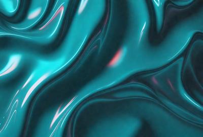 The primary subject of the image is a blue and green patterned surface, which appears to be a swirling, flowing design. The setting is a dark background, which contrasts with the vibrant colors of the pattern. The visual style of the image is a combination of digital art and illustration, creating a unique and eye-catching design. The dominant colors in the image are blue and green, giving the overall atmosphere a sense of depth and movement.