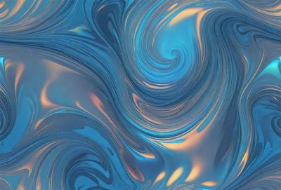 The primary subject of the image is a blue and gold swirl pattern, which appears to be a digital art or illustration. The setting is a blue and gold ocean, with a blue and gold swirl pattern on the surface. The visual style is a combination of digital art and illustration, creating a unique and eye-catching design. The colors and mood of the image are predominantly blue and gold, giving it a warm and inviting atmosphere.