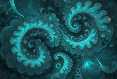 The primary subject of the image is a blue and green swirling pattern, which appears to be a digital art or illustration. The setting is a blue and green ocean, creating a serene and calming atmosphere. The visual style is a combination of digital art and illustration, with the swirling pattern being the main focus of the image. The colors and mood convey a sense of tranquility and beauty, as the swirling pattern creates a mesmerizing and captivating visual experience.