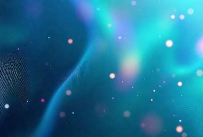 The primary subject of the image is a blue background with a pattern of brightly colored dots. The setting appears to be a space or an abstract environment, as the dots are scattered throughout the background. The visual style of the image is a combination of digital art and illustration, creating a unique and vibrant atmosphere. The colors and mood of the image are predominantly blue and bright, with the dots adding a sense of depth and movement to the overall composition.
