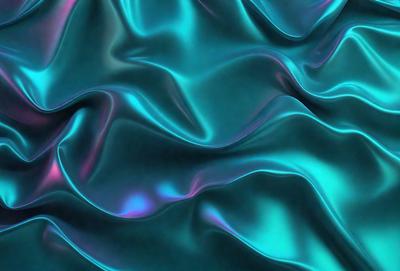 The primary subject of the image is a blue, purple, and pink fabric with a flowing pattern. The setting is a close-up of the fabric, showcasing its intricate design. The visual style is a digital art or illustration, as the colors and patterns are vibrant and well-defined. The dominant colors are blue, purple, and pink, creating a lively and energetic atmosphere.