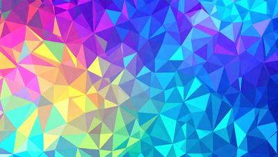 The primary subject of the image is a colorful, geometric pattern. The setting is a blue background, which contrasts with the vibrant colors of the pattern. The visual style is a combination of digital art and illustration, creating a unique and eye-catching design. The dominant colors are blue, green, and yellow, which contribute to a lively and energetic atmosphere.