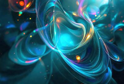 The primary subject of the image is a vibrant, colorful, and swirling pattern. The setting is a blue background, which adds to the overall visual style. The colors and mood of the image are lively and energetic, with a mix of blue, orange, and yellow hues. The pattern appears to be a digital art or illustration, creating a dynamic and engaging visual experience.