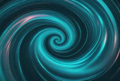 The primary subject of the image is a spiral pattern, which is a blue and white swirl. The setting is a dark background, which contrasts with the spiral pattern. The visual style is a digital art or illustration, as the spiral pattern appears to be a part of a larger design. The colors and mood of the image are predominantly blue and white, creating a sense of calmness and elegance.