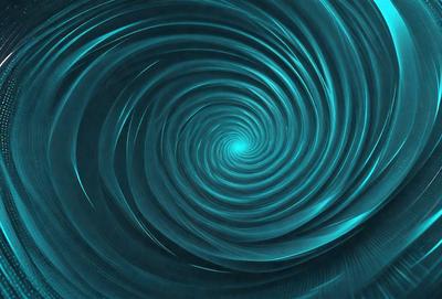 The primary subject of the image is a spiral, which is the main object, scene, or focus of the image. The spiral is set against a blue background, giving it a vibrant and lively appearance. The visual style of the image is a combination of photo and digital art, creating a unique and eye-catching design. The dominant colors in the image are blue and white, which contribute to the spiral's spirited and energetic mood.