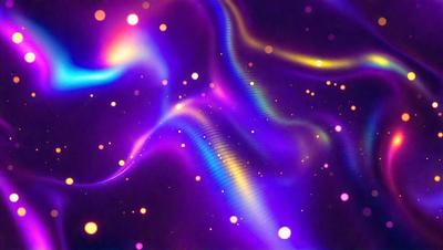 The primary subject of the image is a purple and blue swirling pattern, which appears to be a digital art or illustration. The setting is a space background, with a starry sky visible in the background. The visual style is a combination of digital art and a purple and blue swirling pattern, creating a unique and vibrant atmosphere. The colors and mood of the image are predominantly purple and blue, with a sense of movement and energy.
