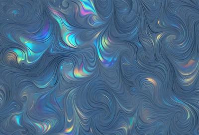 The primary subject of the image is a blue and purple patterned wallpaper with a swirling design. The setting is a room with a blue and purple color scheme. The visual style is a digital art or illustration, creating a unique and eye-catching pattern. The dominant colors are blue and purple, giving the room a calming and soothing atmosphere.