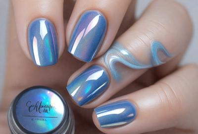 The primary subject of the image is a person's hand holding a bottle of nail polish. The hand is positioned in the foreground, with the bottle of nail polish placed in front of it. The setting appears to be indoors, with a focus on the person's hand and the nail polish bottle. The visual style of the image is a close-up of the hand and the bottle, with no additional elements or background visible. The colors and mood of the image are