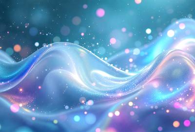 The primary subject of the image is a blue and purple ocean wave. The setting is a blue and purple ocean, with a backdrop of a blue and purple sky. The visual style is a digital art or illustration, creating a vibrant and colorful scene. The dominant colors and overall atmosphere are a mix of blue and purple, giving the image a calming and serene mood.