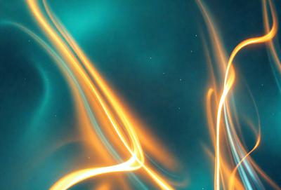 The primary subject of the image is a brightly colored, swirling pattern that resembles a nebula. The setting is a dark blue background, which contrasts with the vibrant colors of the swirling pattern. The visual style is a combination of digital art and illustration, creating a dynamic and captivating scene. The dominant colors are blue, orange, and yellow, which evoke a sense of wonder and exploration.
