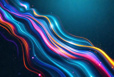 The primary subject of the image is a colorful, swirling pattern that resembles a rainbow. The setting is a dark background, which contrasts with the vibrant colors of the pattern. The visual style appears to be a digital art or illustration, as the colors and swirls are smoothly rendered. The overall atmosphere is lively and energetic, with the bright colors evoking a sense of joy and excitement.