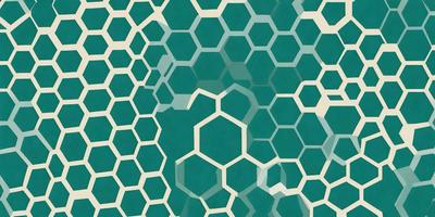 The primary subject of the image is a patterned surface, which appears to be a blue and white honeycomb-like design. The setting is a close-up of the pattern, showcasing the intricate details of the hexagonal shapes. The visual style is a combination of a photo and digital art, as the image is a close-up of a patterned surface. The colors and mood of the image are predominantly blue and white, creating a calm and soothing atmosphere.