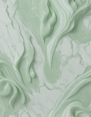 The primary subject of the image is a marble wall with a green tint. The setting is a room with a white marble surface. The visual style is a close-up of the marble wall, showcasing its texture and color. The colors and mood of the image are predominantly green, giving it a calm and serene atmosphere.