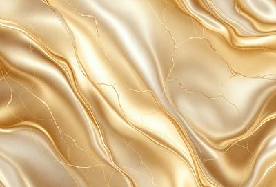 The primary subject of the image is a gold-colored wallpaper with a pattern of gold and white stripes. The setting is a room with a gold-colored wall, and the visual style is a close-up of the wallpaper. The colors and mood of the image are warm and luxurious, with the gold and white stripes creating a sense of elegance and sophistication.