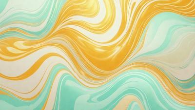 The primary subject of the image is a colorful, swirling pattern on a wall. The setting is a room with a blue and yellow color scheme. The visual style is a combination of digital art and illustration, creating a vibrant and dynamic atmosphere. The dominant colors are yellow and blue, with a touch of green, contributing to a lively and energetic mood.