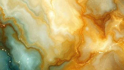 The primary subject of the image is a marble-like surface with a yellow and orange color scheme. The setting is a close-up of the marble, showcasing its unique texture and pattern. The visual style is a combination of natural and artificial elements, creating a striking and eye-catching design. The colors and mood of the image are warm and inviting, with the yellow and orange hues evoking a sense of warmth and energy.