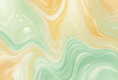 The primary subject of the image is a colorful, swirling pattern that resembles a painting or a digital artwork. The setting is a wall, and the visual style appears to be a combination of photo and digital art. The colors and mood of the image are vibrant and lively, with a mix of green, yellow, and orange hues.