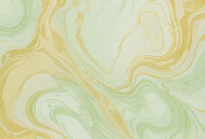 The primary subject of the image is a green and yellow swirling pattern, which appears to be a painting or a digital artwork. The setting is a wall, and the visual style suggests that it is a painting or a digital artwork. The dominant colors in the image are green and yellow, creating a vibrant and lively atmosphere.