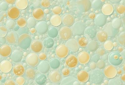 The primary subject of the image is a pattern of bubbles, which are the main objects in the scene. The setting is a blue and yellow background, creating a vibrant and lively atmosphere. The visual style is a combination of digital art and illustration, with the bubbles appearing as a textured pattern. The colors and mood of the image are energetic and cheerful, with the blue and yellow hues evoking a sense of freshness and vitality.