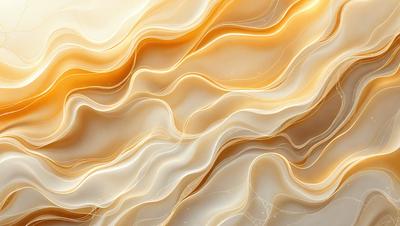 The primary subject of the image is a pattern of swirls and waves, which is the main object, scene, or focus of the image. The setting or background is a wall, and the visual style is a digital art or illustration. The dominant colors and overall atmosphere are yellow and white, creating a warm and bright ambiance.