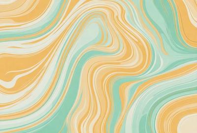 The primary subject of the image is a colorful, abstract design featuring a mix of yellow, blue, and green colors. The setting is a wall, and the visual style appears to be a combination of digital art and illustration. The dominant colors and overall atmosphere of the image are vibrant, lively, and energetic.