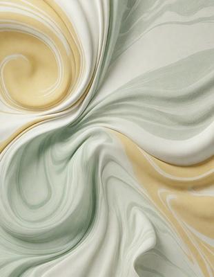 The primary subject of the image is a large, swirling, and colorful pattern. The pattern is composed of various shades of green, yellow, and white, creating a vibrant and dynamic visual effect. The setting is a white wall, which serves as a clean and uncluttered backdrop for the pattern. The visual style of the image is a combination of digital art and illustration, as it showcases the intricate details and swirls of the pattern. The overall atmosphere of the image is lively and ener
