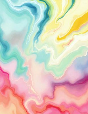 The primary subject of the image is a colorful, abstract painting featuring a mix of pink, blue, yellow, and green colors. The painting is displayed on a wall, creating a vibrant and lively atmosphere. The visual style of the painting is a combination of digital art and illustration, giving it a unique and artistic appearance. The colors and mood of the painting evoke a sense of creativity and energy, making it an eye-catching and inspiring piece of art.