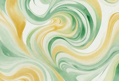 The primary subject of the image is a painting or drawing of a swirling, flowing, and colorful design. The setting is a white background, which provides a clean and uncluttered appearance. The visual style is a combination of digital art and illustration, creating a unique and artistic representation. The colors and mood of the image are vibrant and lively, with a focus on the swirling patterns and the contrasting colors.