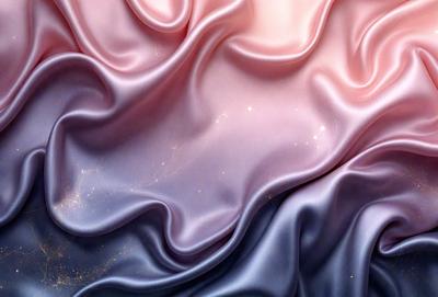 The primary subject of the image is a close-up of a piece of fabric, possibly a curtain or a piece of clothing. The setting is a room with a pink and purple color scheme. The visual style is a combination of a photo and digital art, creating a unique and artistic representation of the fabric. The colors and mood of the image are predominantly pink and purple, giving it a warm and inviting atmosphere.