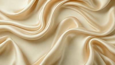 The primary subject of the image is a close-up of a piece of fabric, possibly a silk or satin material. The setting is a white background, which provides a clean and minimalist appearance. The visual style is a close-up of the fabric, showcasing its texture and details. The colors in the image are predominantly white, giving it a clean and elegant appearance. The overall mood of the image is sophisticated and luxurious.