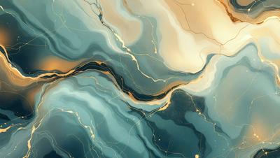 The primary subject of the image is a blue and gold swirling pattern, which appears to be a painting or a digital artwork. The setting is a blue and gold background, which complements the swirling pattern. The visual style is a combination of painting and digital art, creating a unique and eye-catching design. The colors and mood of the image are predominantly blue and gold, giving it a warm and inviting atmosphere.